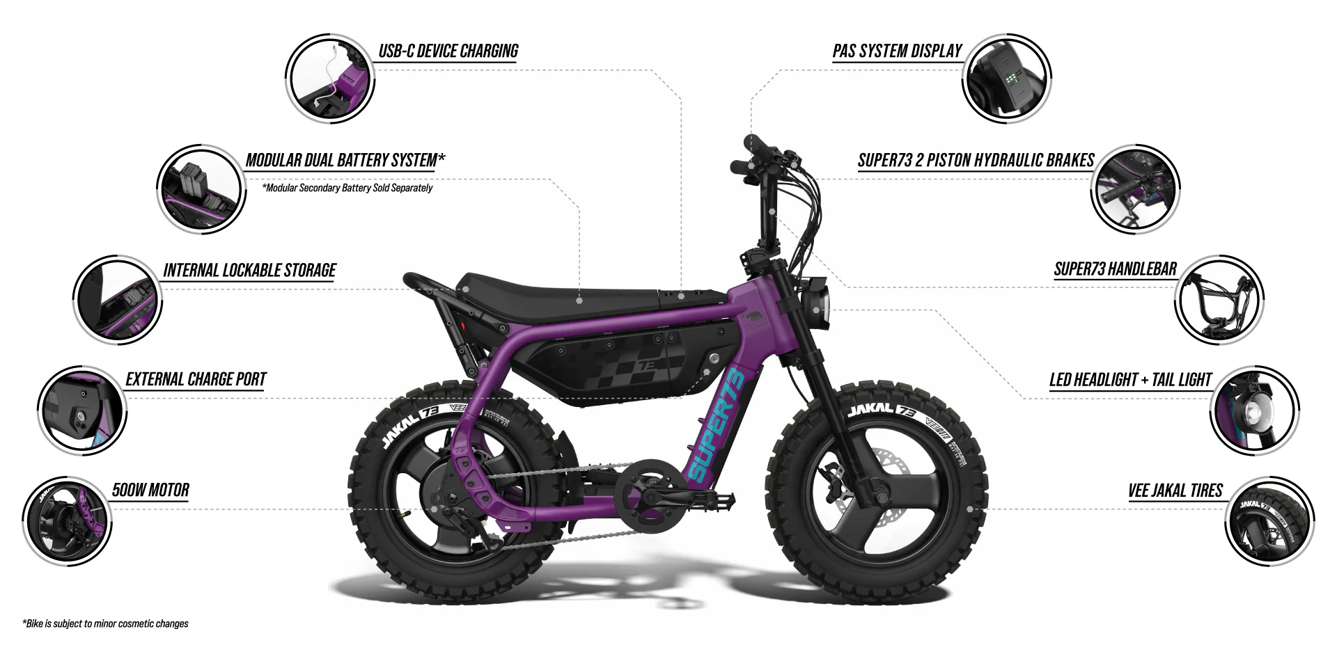 SUPER73-MZFT technical feature callout diagram