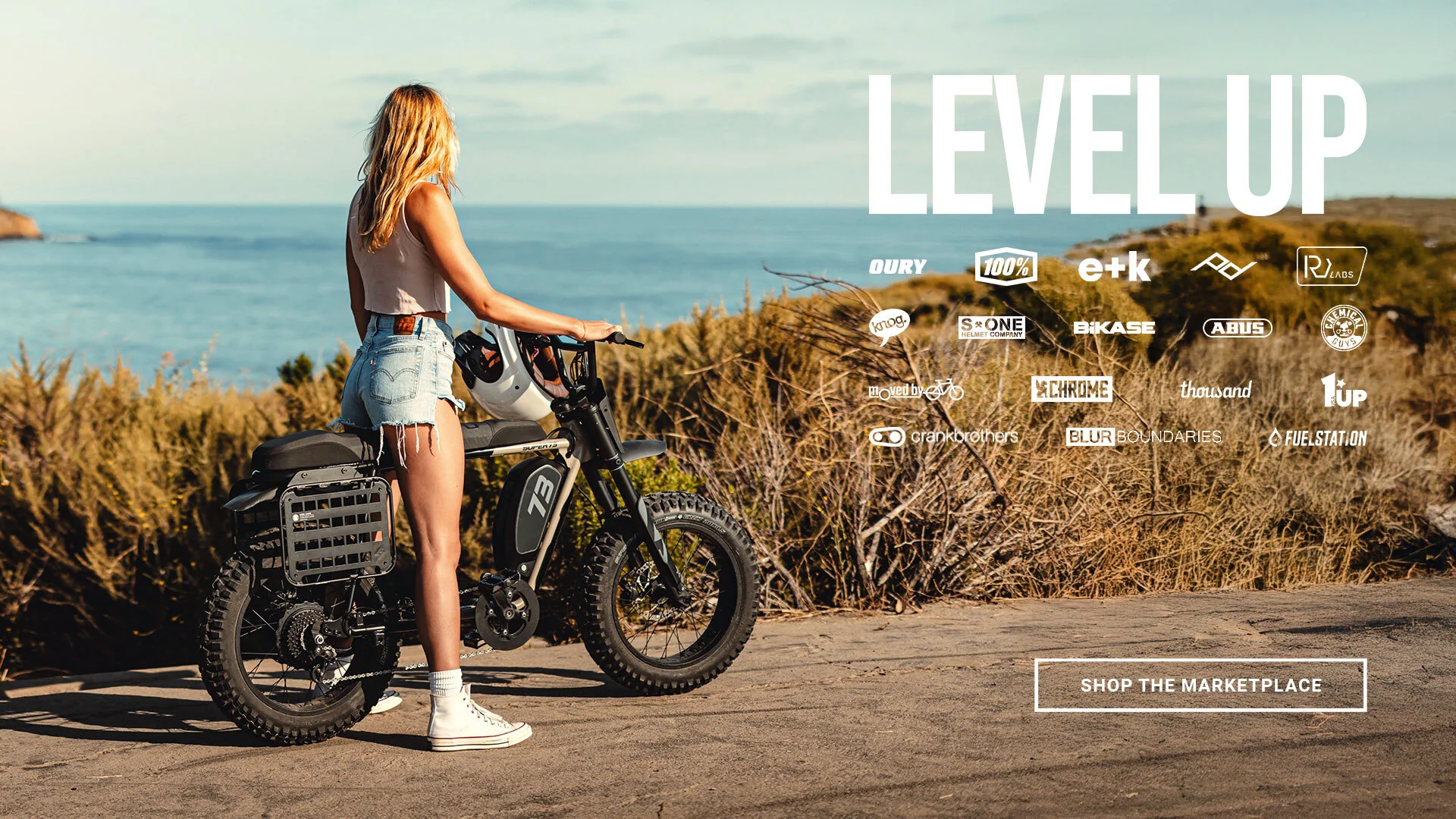 Rider with electric bike — partner brands and accessories